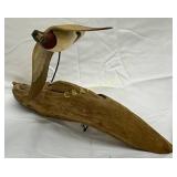 Hand-Carved Mallard Duck Sculpture by Frank Kelly