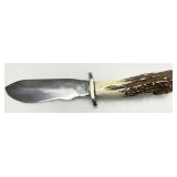 Fixed Blade Knife with Antler Handle and Stainless