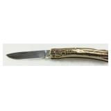 German Handmade Folding Knife with Stag Antler Han
