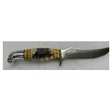 Stage Handle Inlay Knife with Polished Steel Guard