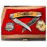 Texas Lockhorn Folding Knife with Wooden Handle,