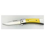 Buckshot Knives Folding Knife with Yellow Handle a