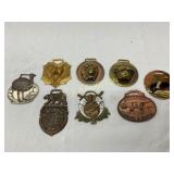 8 Vintage Watch Fobs Featuring Various Designs and