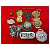 Eleven Assorted Medals, Keychains, and Tags