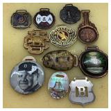 Eleven Vintage Metal and Mixed-Material Watch Fobs