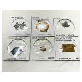 Six Vintage Tobacco Tags in Protective Holders