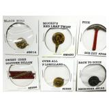 Six Vintage Tin Advertising Tobacco Tags