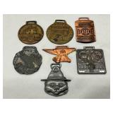 Seven Collectible Metal Advertising Fobs and Tags