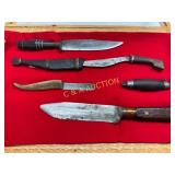 Five Assorted Knives with Mixed Wooden and Metal H