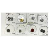 Eight Assorted Metal Tobacco Tags with Original Pa