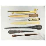 Seven Vintage Letter Openers with Varied Materials
