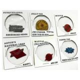 Six Embossed and Die-Cut Advertising Tobacco Tags