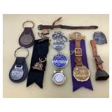 Eleven Assorted Medals, Fobs, and Keychains