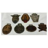 7 Metal Watch Fobs with Commemorative Designs