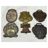 Six Collectible Watch Fobs Featuring Commemorative