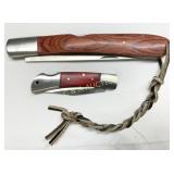 Two Folding Pocket Knives with Wood Handles, Inclu