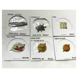 Six Assorted Tobacco Tags with Various Designs