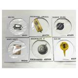 Six Collectible Tobacco Tags in Protective Holders