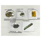 Five Tobacco Advertising Tags Featuring Various Br