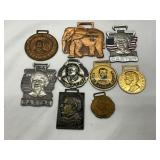 Nine U.S. Presidential and Political Themed Medall