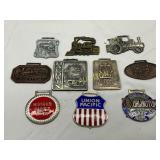 Ten Railroad and Locomotive-Themed Watch Fobs