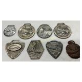 8 Metal Watch Fobs with Various Nautical and Outdo