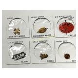 Six Vintage Tobacco Tin Tags with L&M Branding