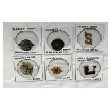 Six Vintage Advertising or Commemorative Tokens an