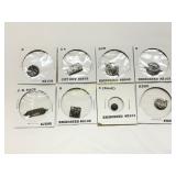 Eight Tobacco Tags with Embossed and Cut-Out Desig