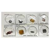 Eight Vintage Tobacco Tags Featuring Various Brand