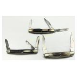 Three Folding Pocket Knives with Multi-Blade Desig