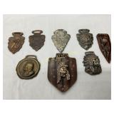 8 Metal and Wood Watch Fobs with Varied Designs