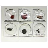 Six Assorted Embossed and Die-Cut Tobacco Tags