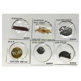 Six Collectible Tobacco Tags with Brand and Style