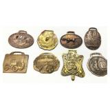 Eight Brass and Metal Agricultural Medallions and