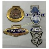 Four Automotive-Themed Watch Fobs Featuring Ford,
