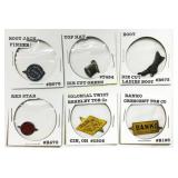 6 Vintage Tobacco Tags Including Boot Jack, Top Ha