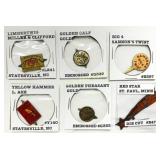 6 Vintage Tobacco Tags, Various Brands and Designs