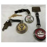 3 Pocket Watches with Decorative Chains Featuring