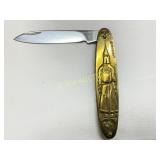 Taylor Cutlery Folding Knife with Engraved Brass H