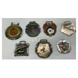 Seven Vintage Metal Belt Buckles with Various Desi