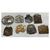 Eight Antique Machinery Advertising Belt Buckles