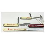 Four Vintage Advertising Pocket Knives with Brande