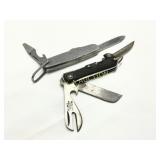 Two Multi-Tool Pocket Knives with Metal and Textur