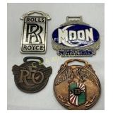 Four Automotive-Themed Watch Fobs Featuring Rolls
