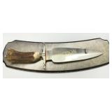 Fixed-Blade Knife with Antler Handle and Display P