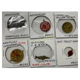 Six Antique Fishing Lure Spinner Blades, Various M