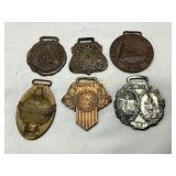 Six Commemorative Metal Medallions with Varied Des