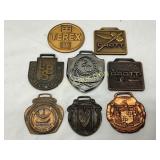 Eight Vintage Equipment Identification Tags and Ba