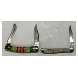 Two Folding Knives with Decorative Handles